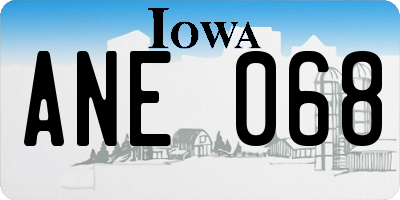 IA license plate ANE068