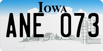 IA license plate ANE073