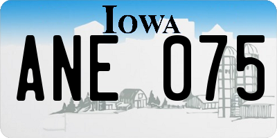 IA license plate ANE075