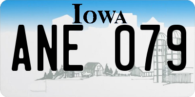IA license plate ANE079