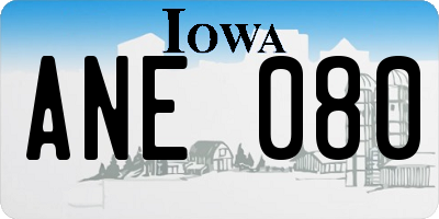 IA license plate ANE080