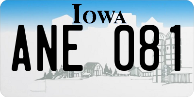 IA license plate ANE081