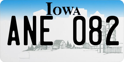 IA license plate ANE082