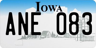 IA license plate ANE083