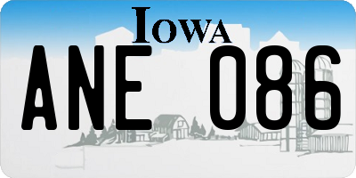 IA license plate ANE086