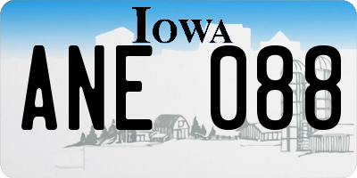 IA license plate ANE088