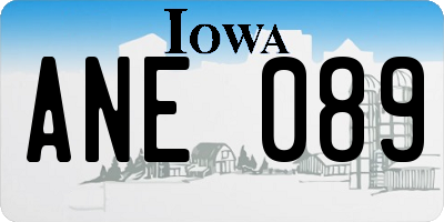 IA license plate ANE089