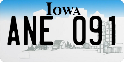 IA license plate ANE091