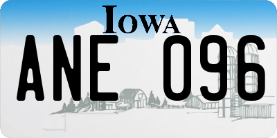 IA license plate ANE096