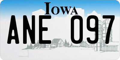 IA license plate ANE097