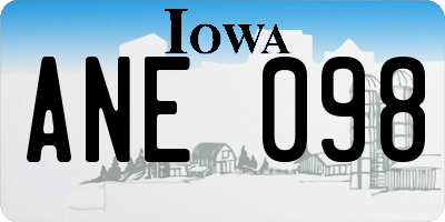 IA license plate ANE098