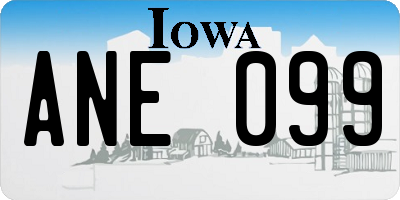 IA license plate ANE099