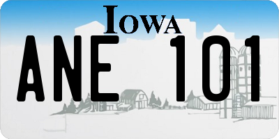 IA license plate ANE101