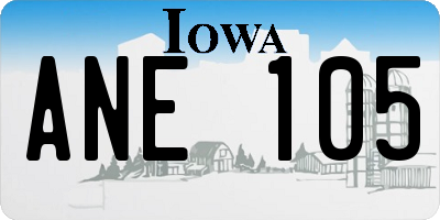 IA license plate ANE105