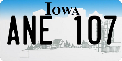 IA license plate ANE107