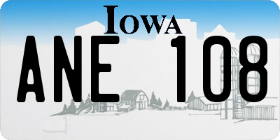IA license plate ANE108