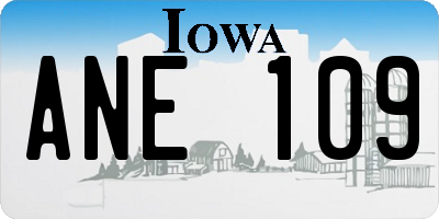 IA license plate ANE109
