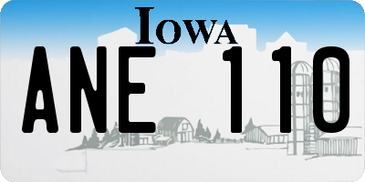 IA license plate ANE110