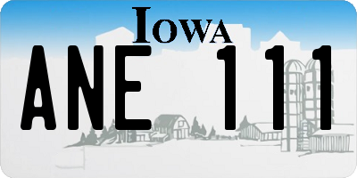 IA license plate ANE111