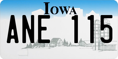 IA license plate ANE115