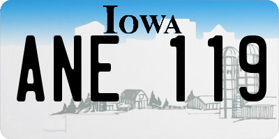 IA license plate ANE119