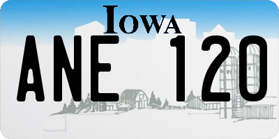 IA license plate ANE120
