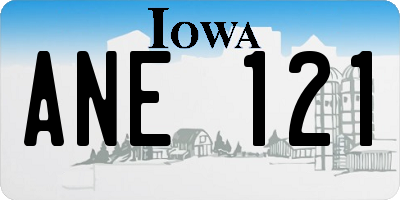 IA license plate ANE121
