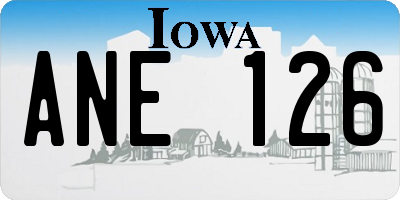 IA license plate ANE126