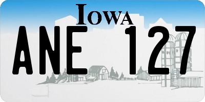 IA license plate ANE127