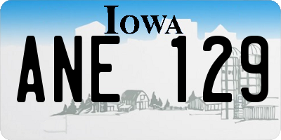 IA license plate ANE129