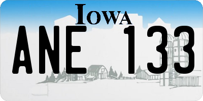 IA license plate ANE133