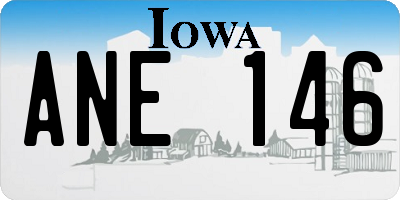 IA license plate ANE146