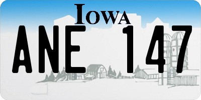 IA license plate ANE147