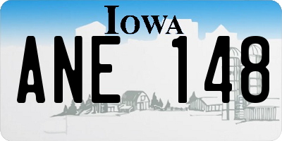 IA license plate ANE148