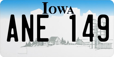 IA license plate ANE149