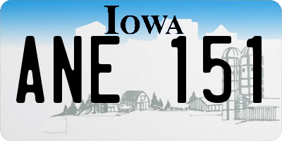 IA license plate ANE151