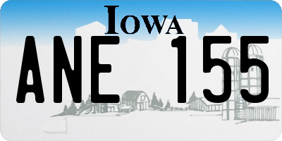 IA license plate ANE155