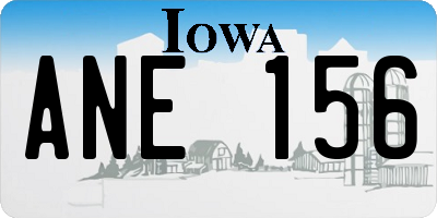 IA license plate ANE156