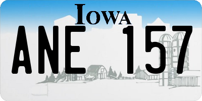 IA license plate ANE157