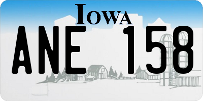 IA license plate ANE158