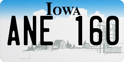 IA license plate ANE160
