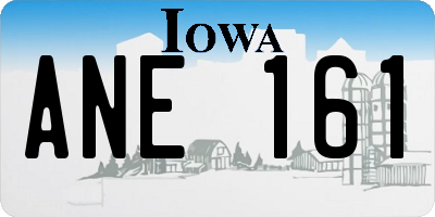 IA license plate ANE161