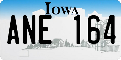 IA license plate ANE164