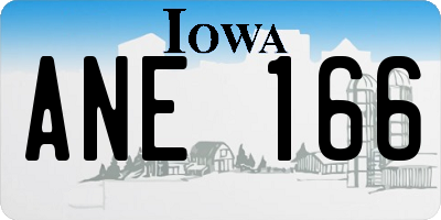 IA license plate ANE166