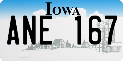 IA license plate ANE167