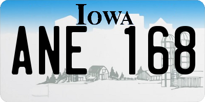 IA license plate ANE168