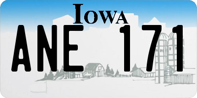 IA license plate ANE171