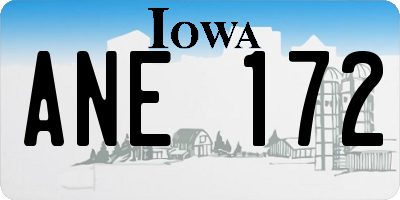 IA license plate ANE172