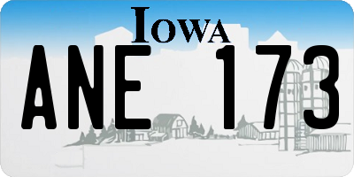 IA license plate ANE173