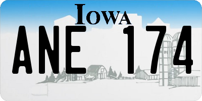 IA license plate ANE174